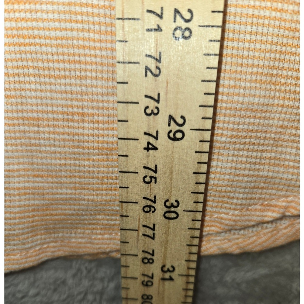 Weatherproof Vintage Mens Orange White Washable Linen Cotton Shirt Large L Short - Picture 8 of 10